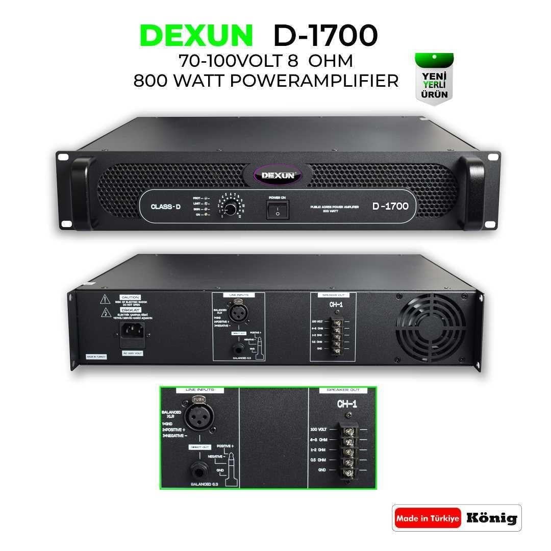 Dexun D-1700 800W/100V POWER AMPLİFİKATÖR
