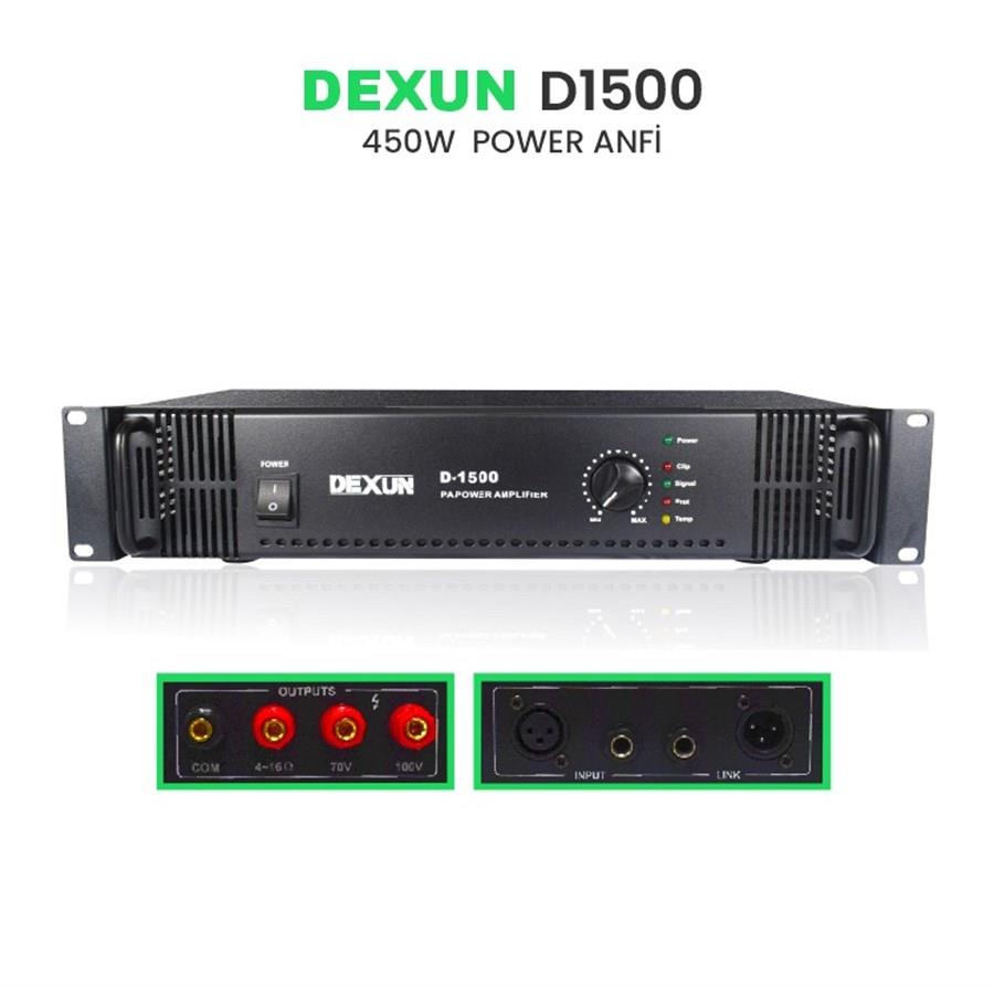 Dexun D-1500 500W/100V POWER AMPLİFİKATÖR