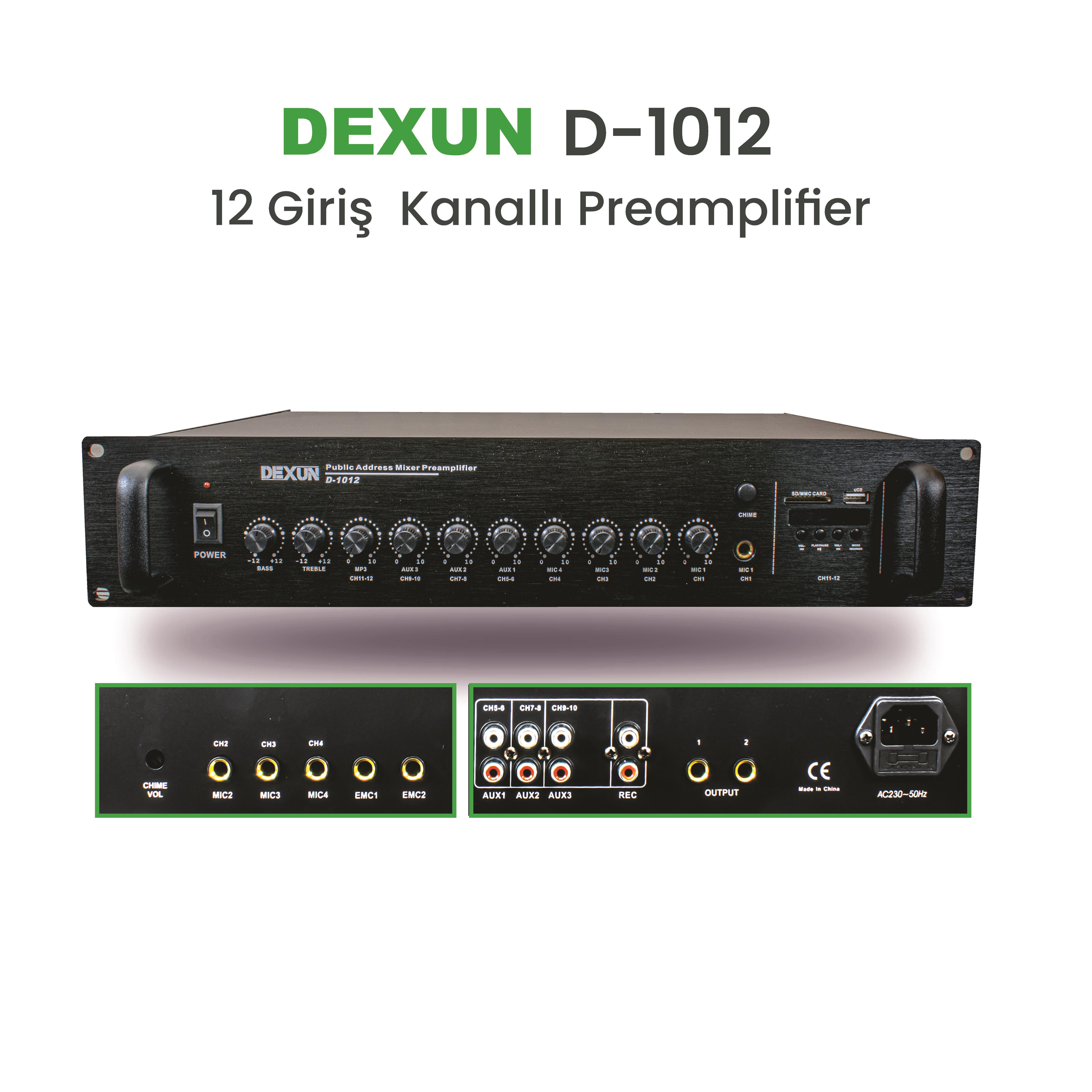 Dexun D–1012 12 GİRİŞ KANALLI PREAMPLİFİKATÖR