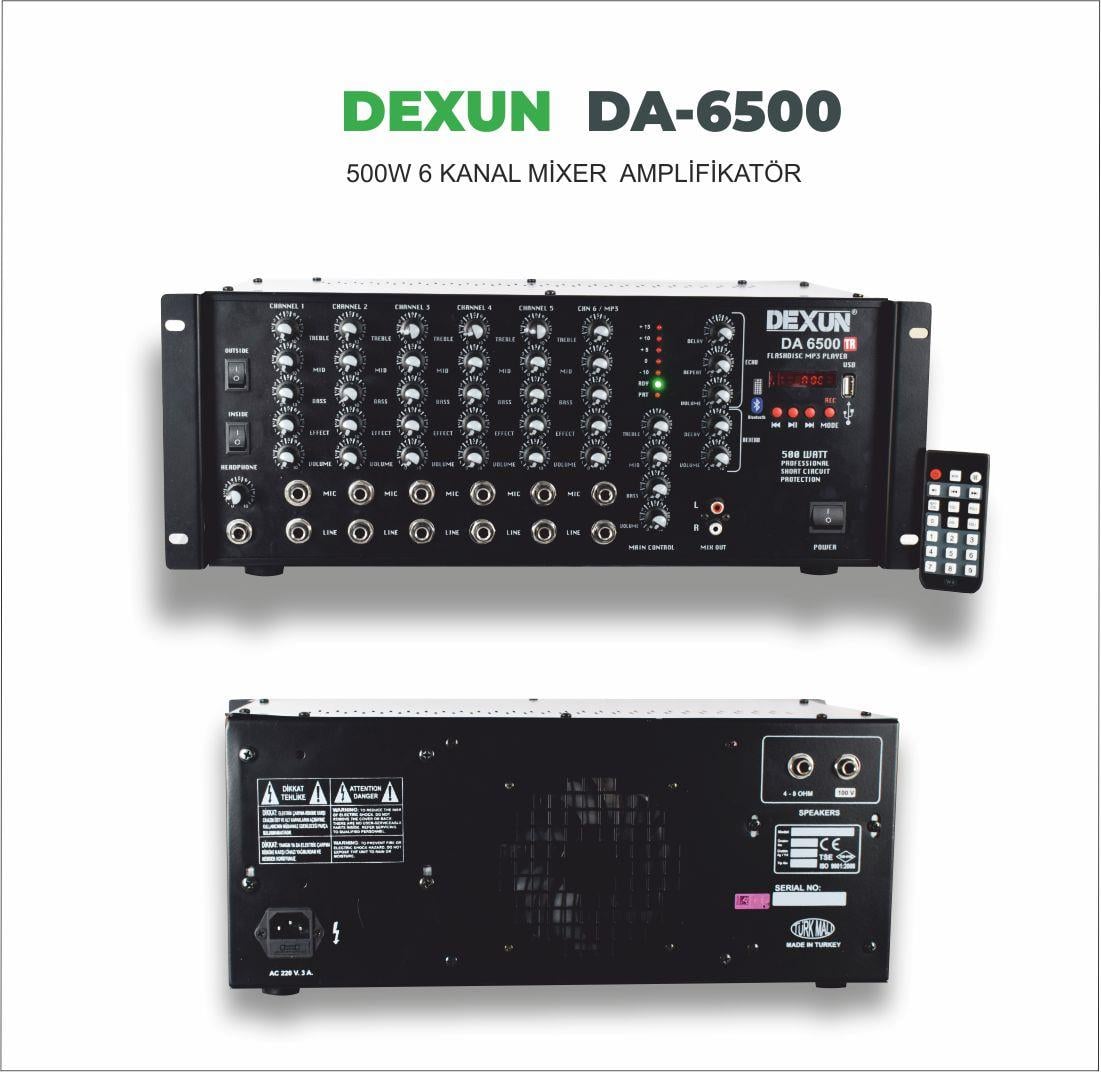 Dexun DA-6500 500W 6 KANAL MONO MİKSER AMPLİFİKATÖR