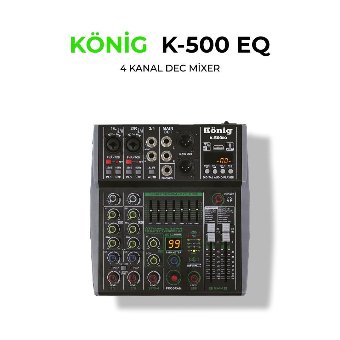 König K–500 EQ 4 KANAL DEC MİKSER
