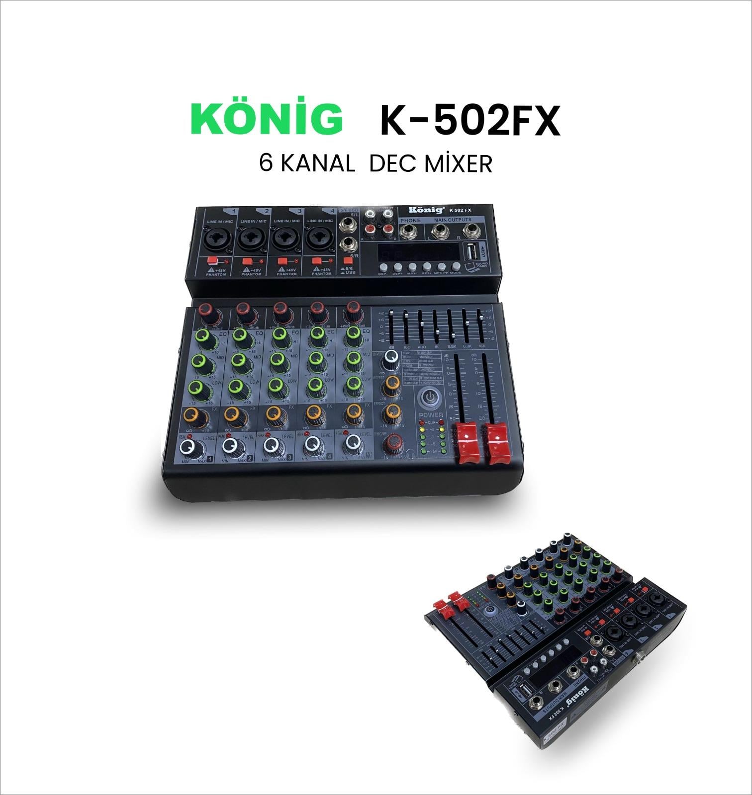 König K–502 FX 6 KANAL DEC MİKSER