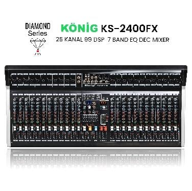 König KS–2400 FX DİAMOND 25 KANAL 99 DSP 7 BAND EQ DEC MİKSER