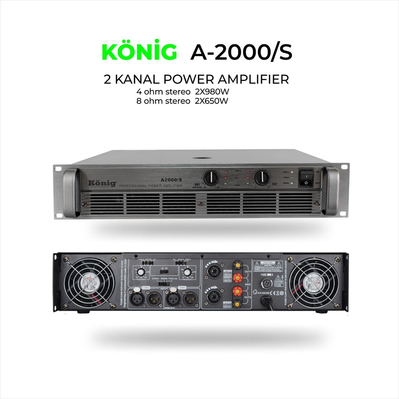 König A–2000 1960W 2 KANAL POWER AMPLİFİKATÖR