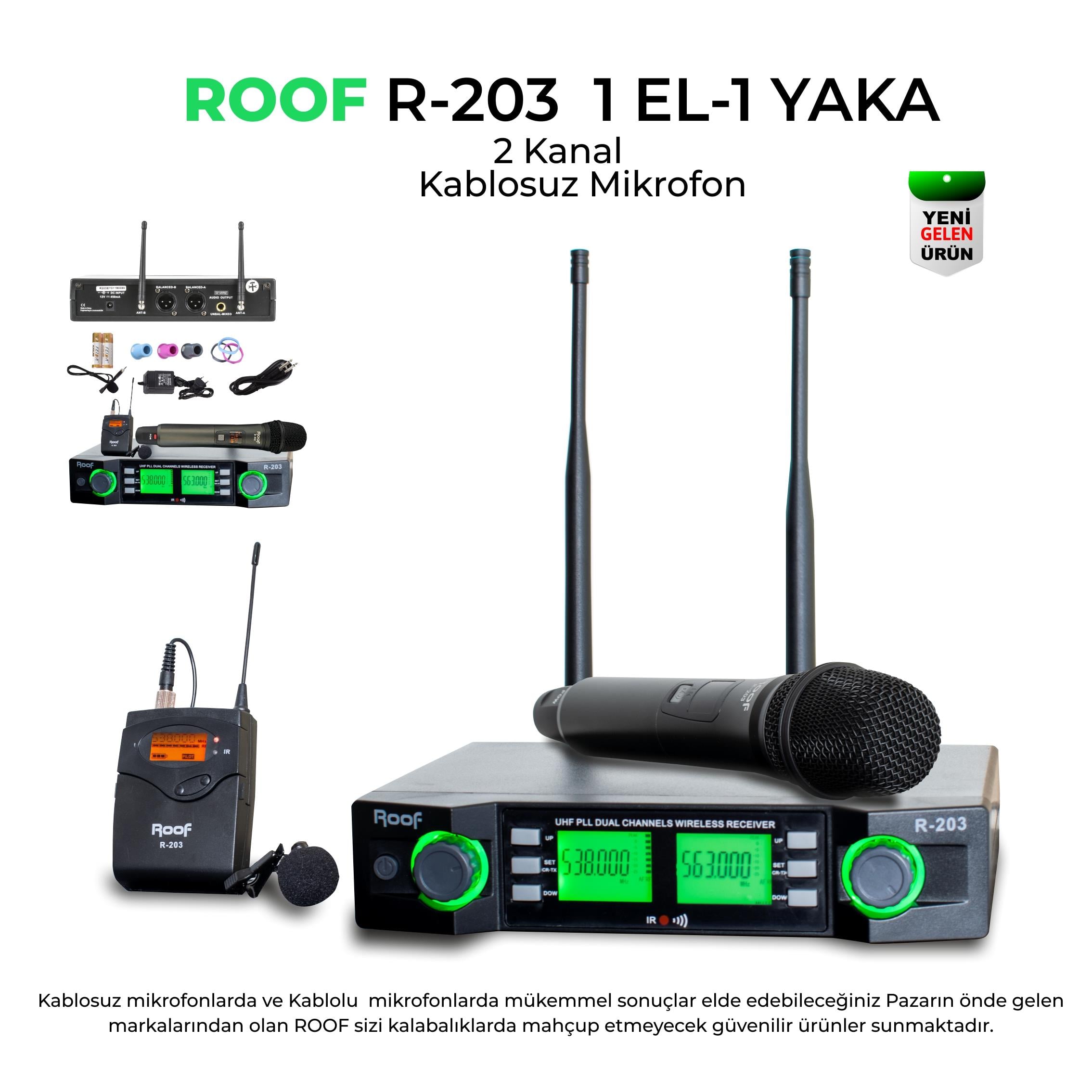 ROOF R-203 E-Y EL-YAKA TELSİZ MİKROFON