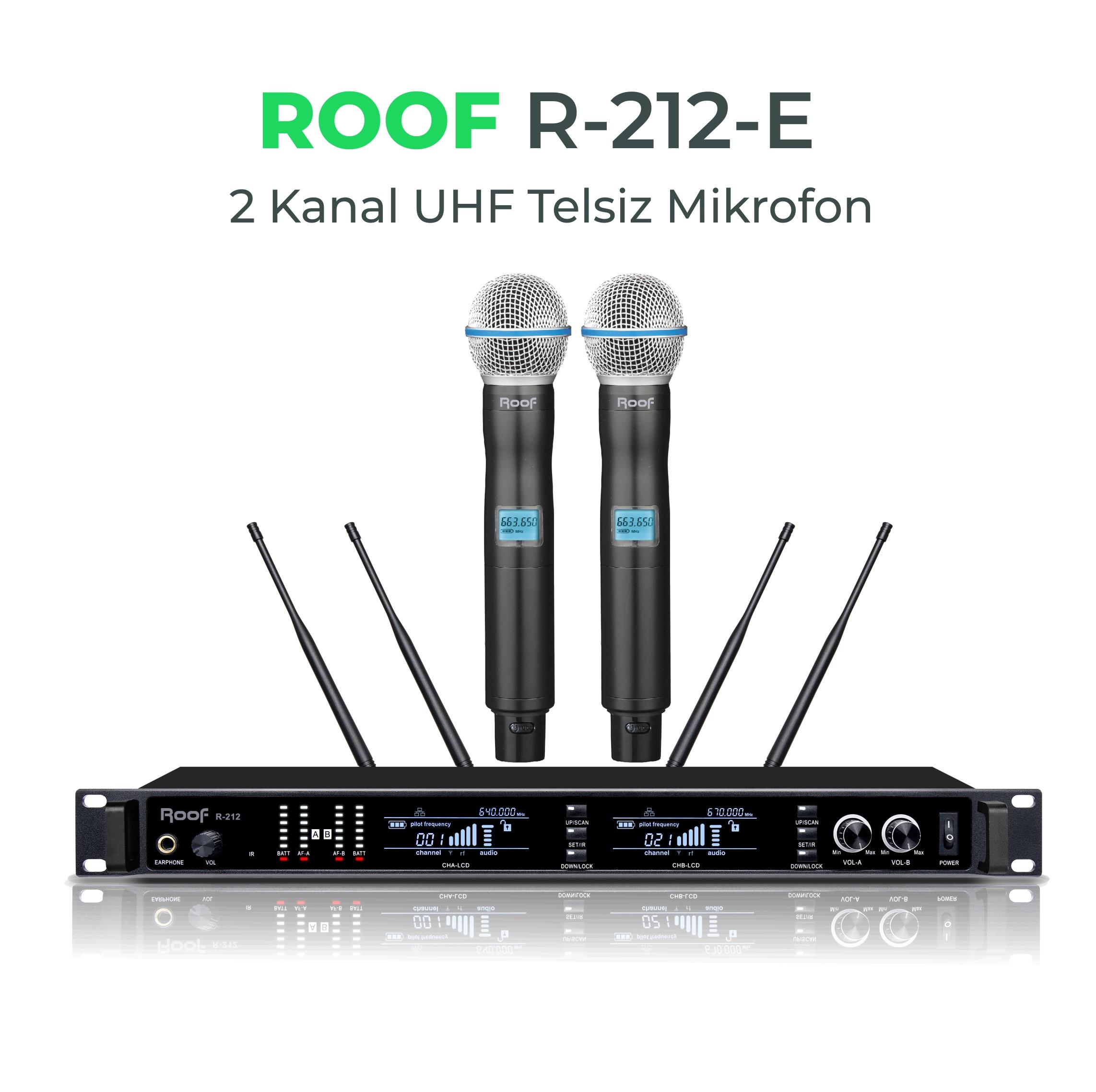ROOF R-1200 E-E ÇİFT EL TELSİZ MİKROFON
