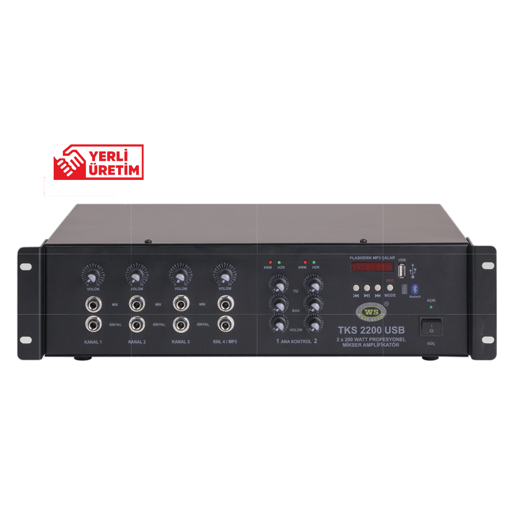WEST SOUND TKS 2200 2x200W USB'Lİ AMPLİFİKATÖR 