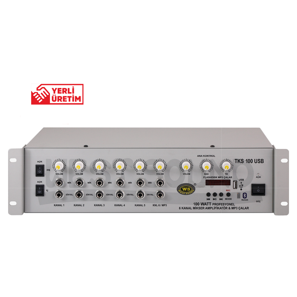 WEST SOUND TKS 250 USB TR 250W/100V AMPLİFİKATÖR