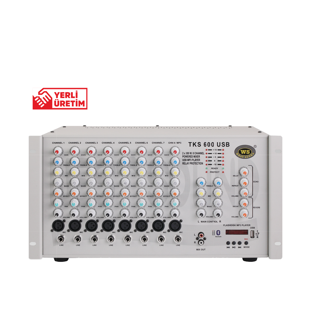 WEST SOUND TKS 600 EF USB 2x300W EFEKTLİ USBLİ AMPLİFİKATÖR
