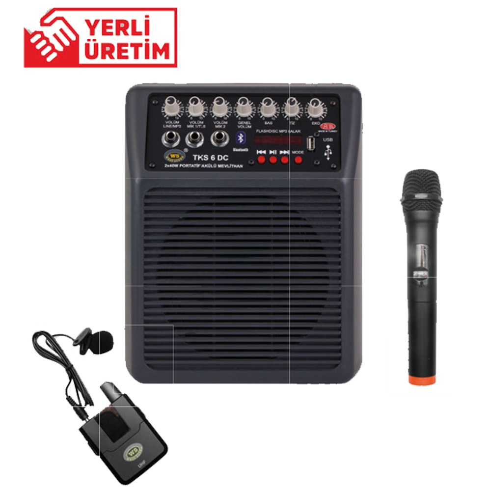 WEST SOUND TKS 6 DC PORTATİF ŞARJLI MİKSERLİ AMPLİFİKATÖR