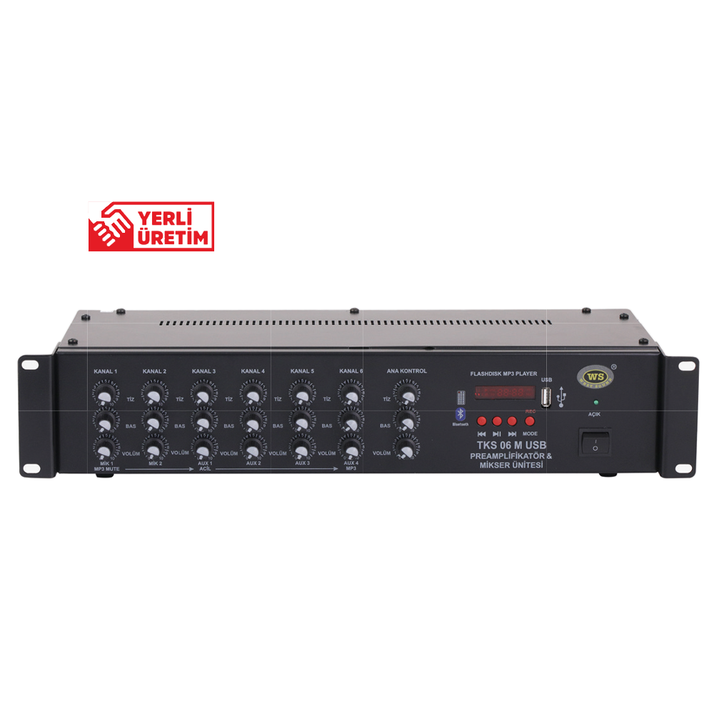 WEST SOUND TKS 06 USB 6 KANAL USBLİ PREAMPLİFİKATÖR 