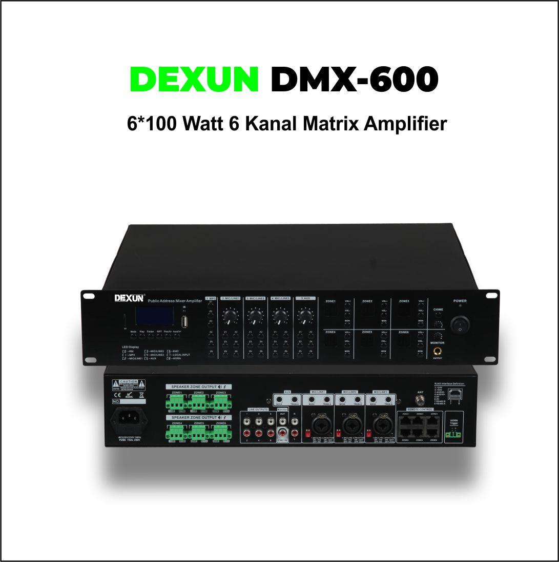 Dexun DMX–600 6*100W 6 KANAL MATRİX AMFİ