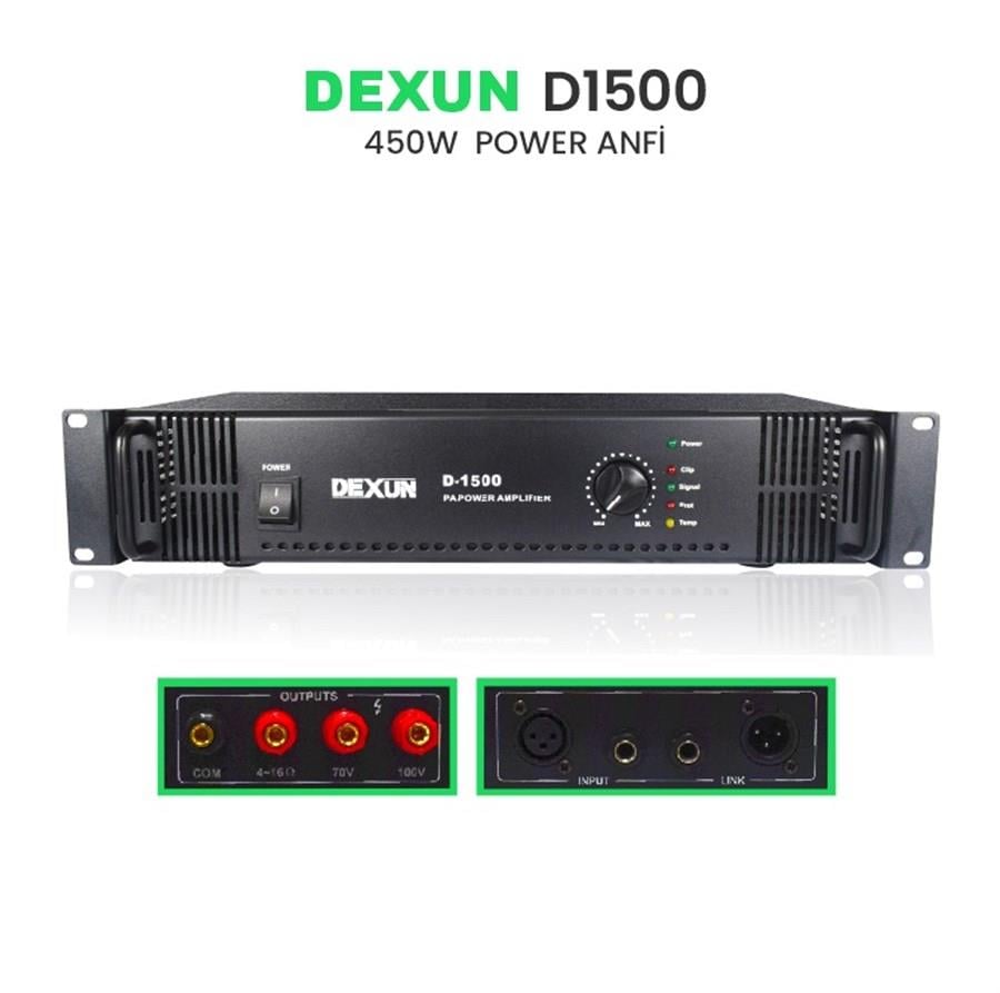 Dexun D-1500 500W/100V POWER AMPLİFİKATÖR