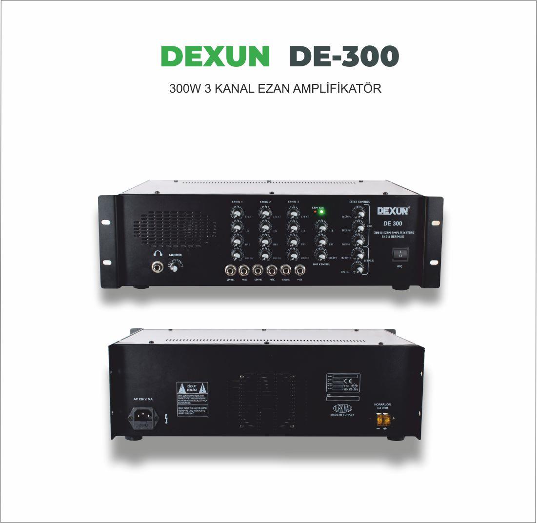Dexun DE-300 300W 3 KANAL EZAN AMPLİFİKATÖR