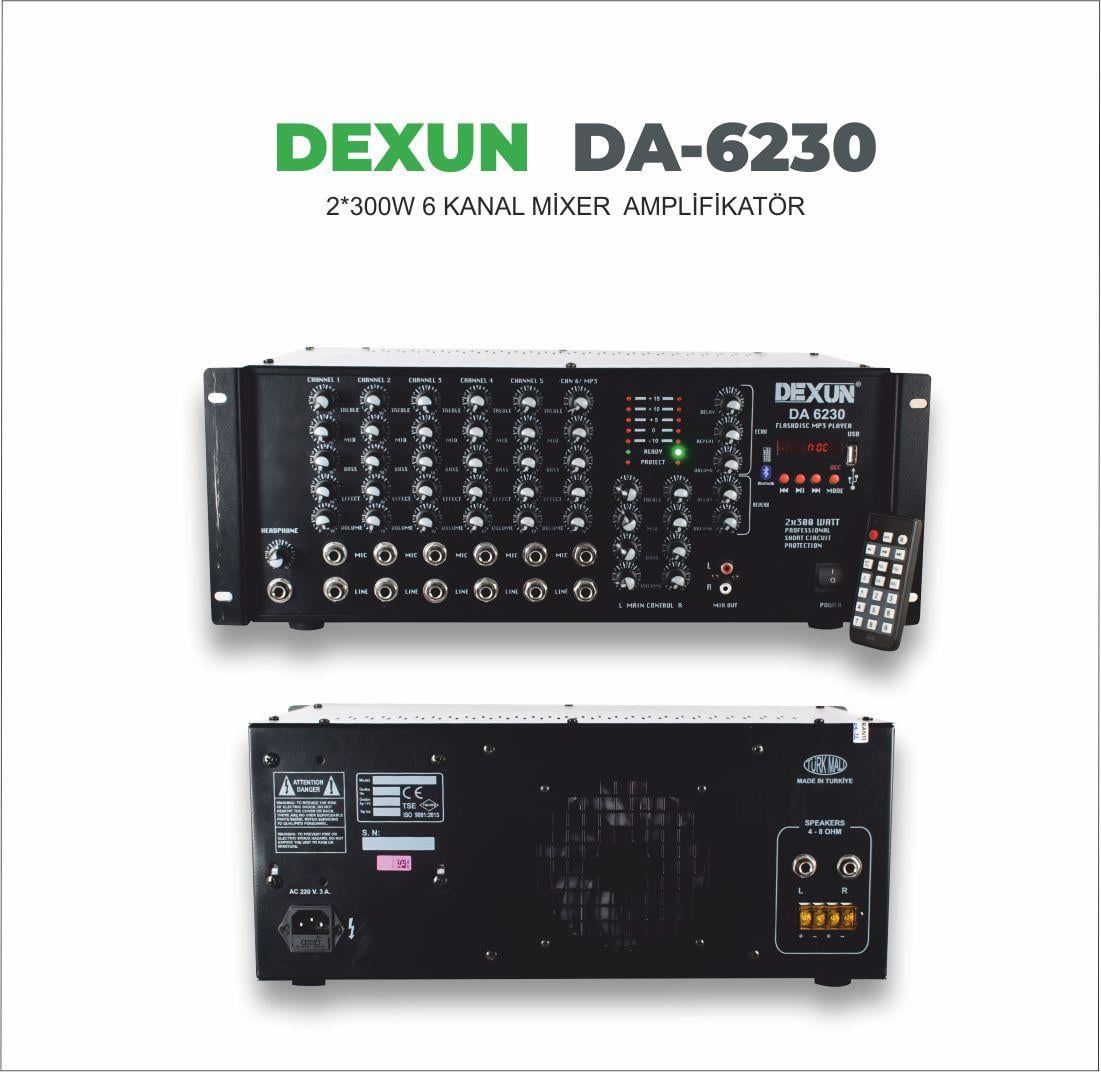 Dexun DA-6230 2*300W 6 KANAL STEREO MİKSER AMPLİFİKATÖR