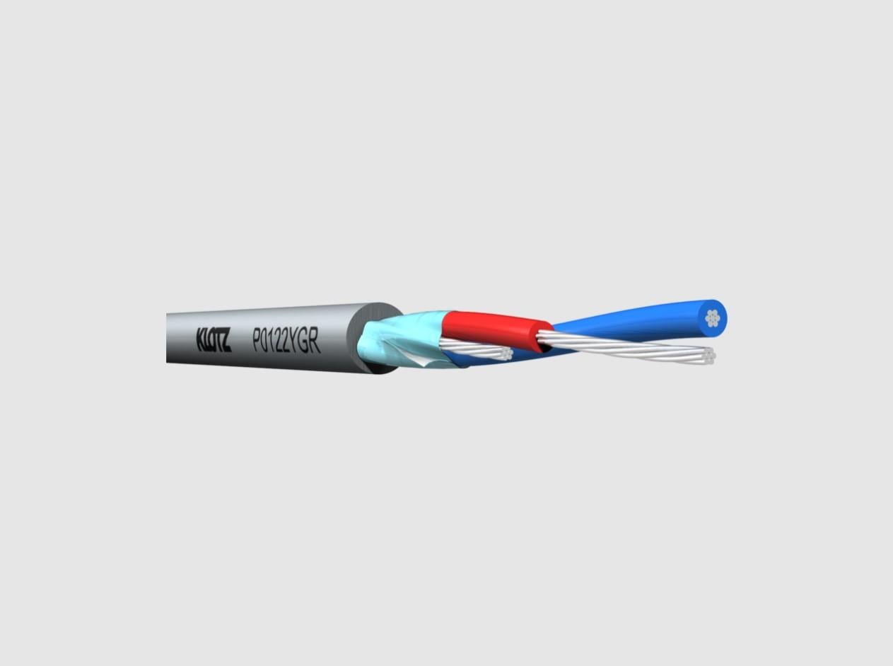 Klotz P0122YGR.100 2 x 0.22 mm² PVC MİKROFON KABLOSU