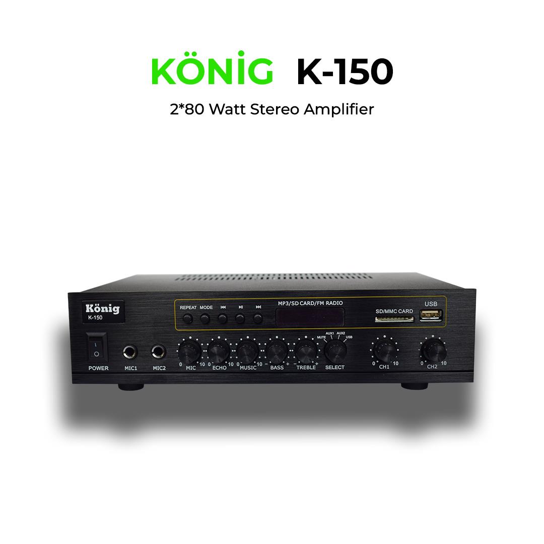 König K–150 2*80W STEREO AMFİ 