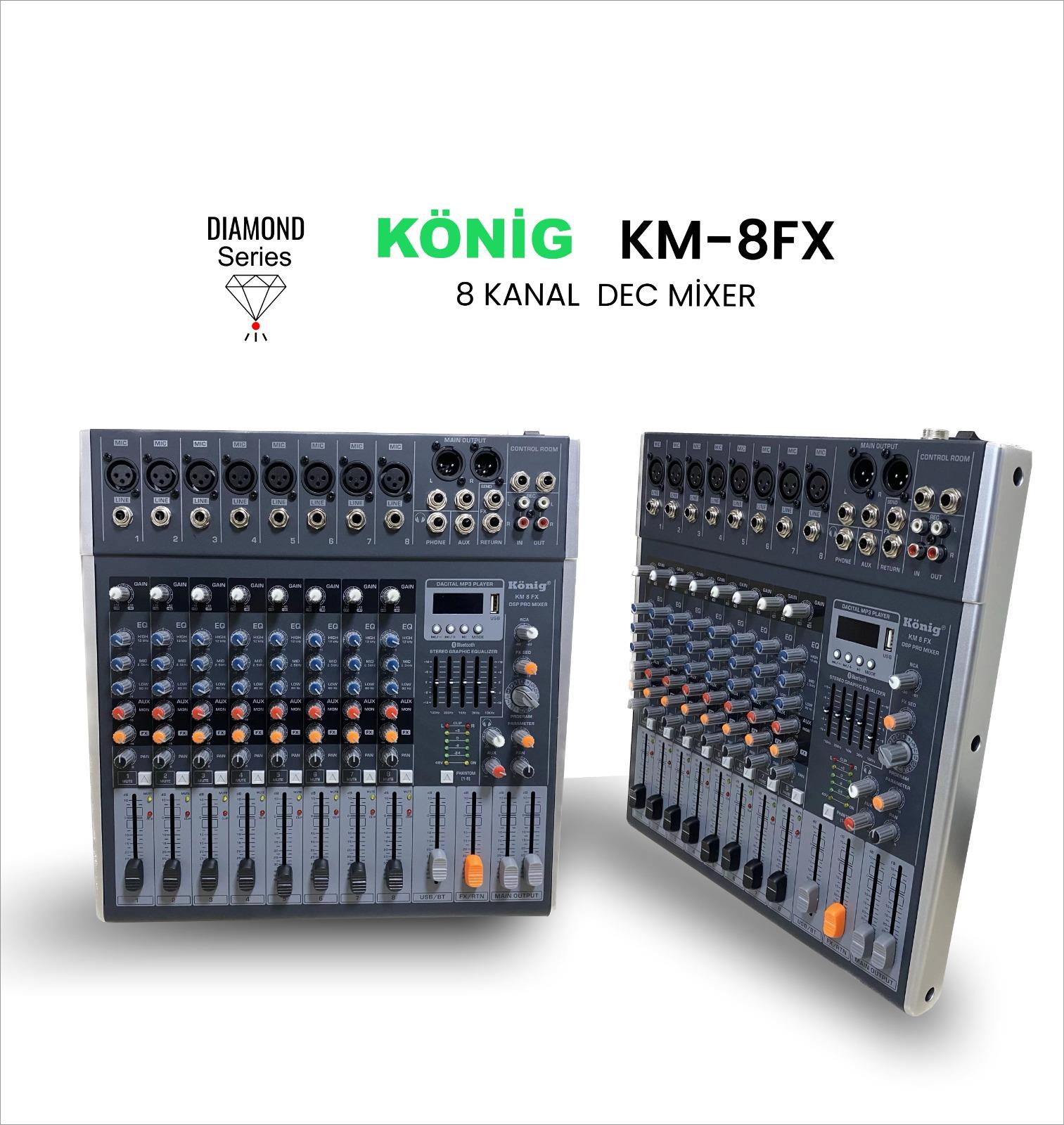 König KM–8FX DİAMOND 8 KANAL DEC MİKSER