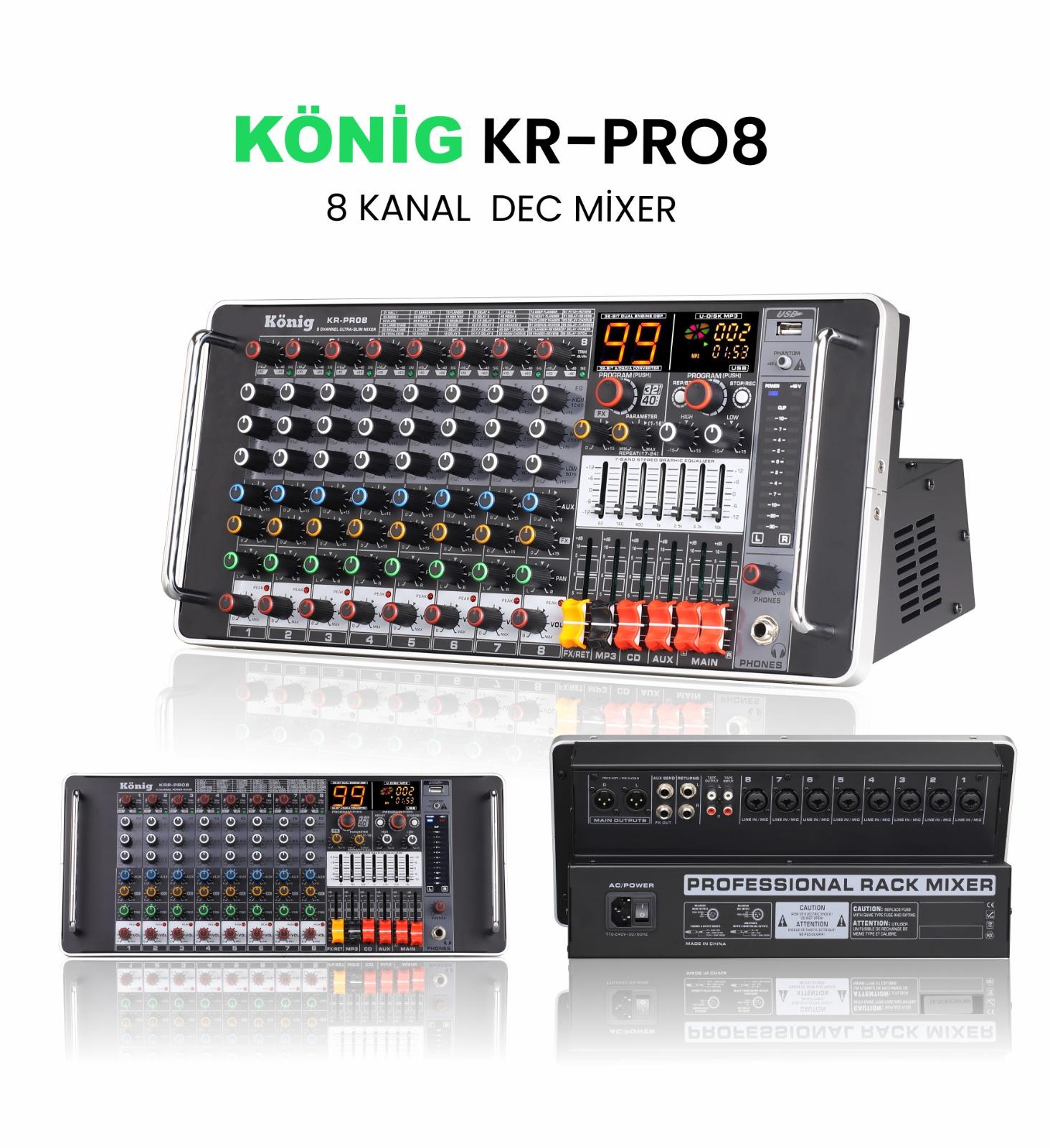 KÖNİG KR-PRO8 8 KANAL DECK MİKSER