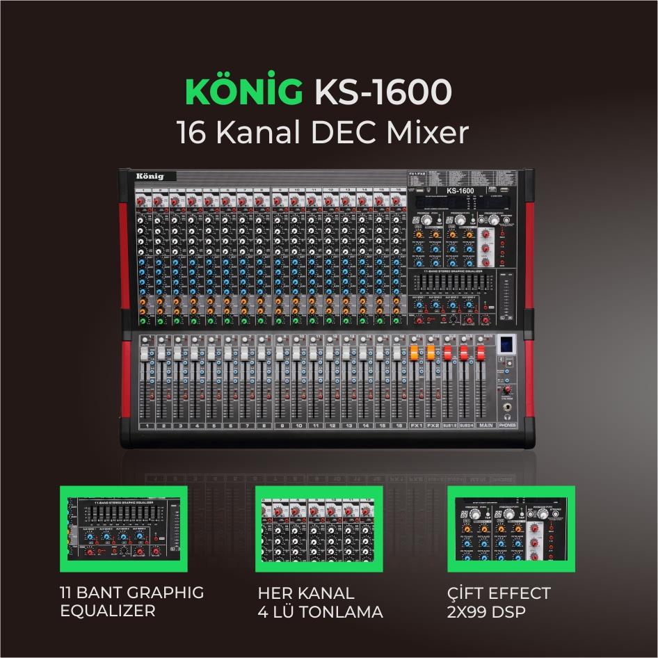 König KS–1600 16 KANAL DEC MİKSER
