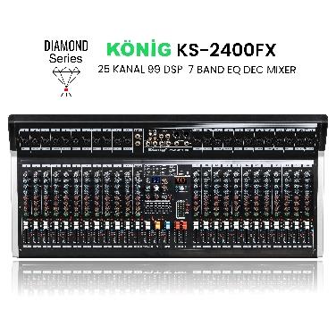 König KS–2400 FX DİAMOND 25 KANAL 99 DSP 7 BAND EQ DEC MİKSER