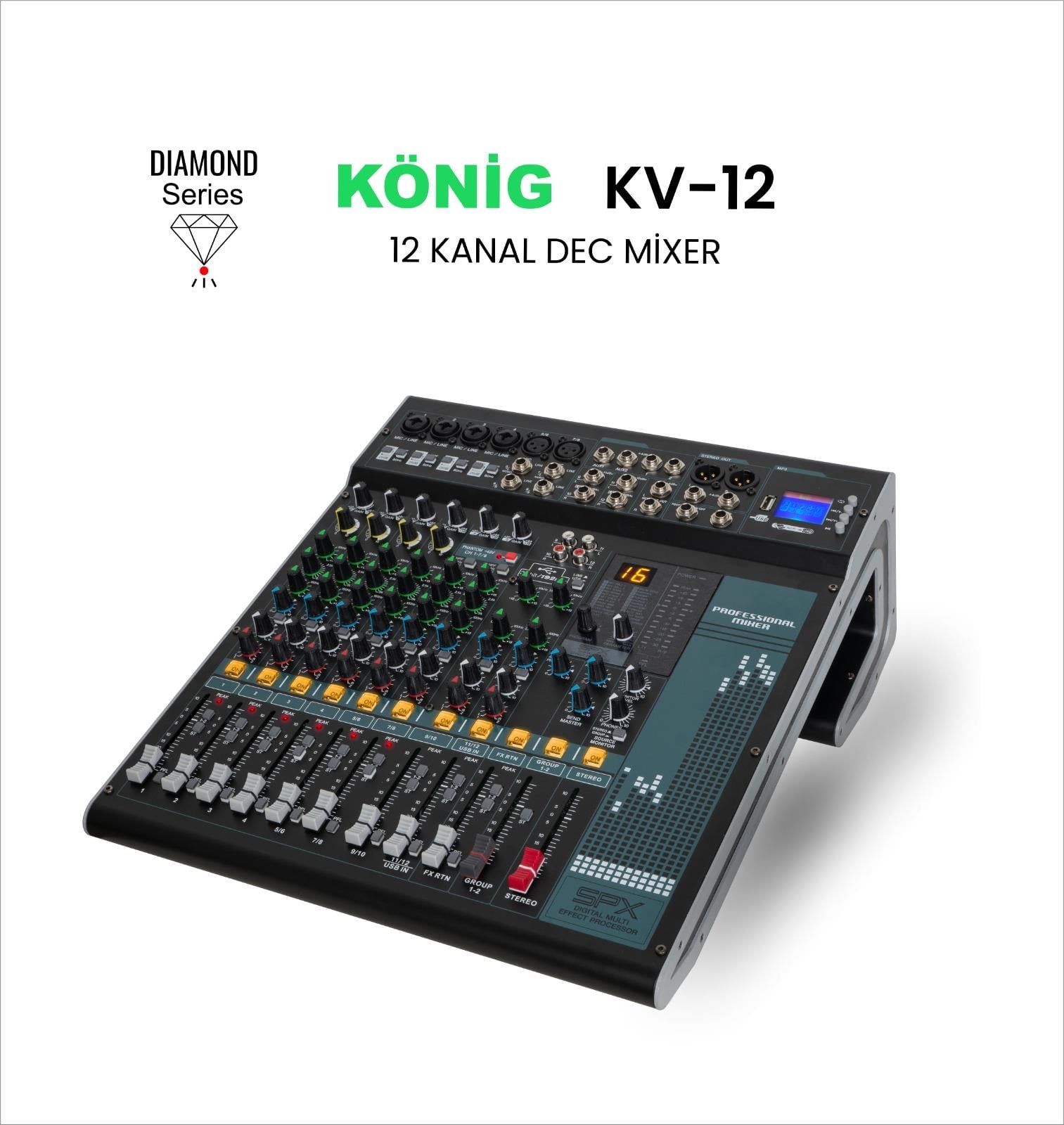 König KV–12 DİAMOND 12 KANAL DEC MİKSER
