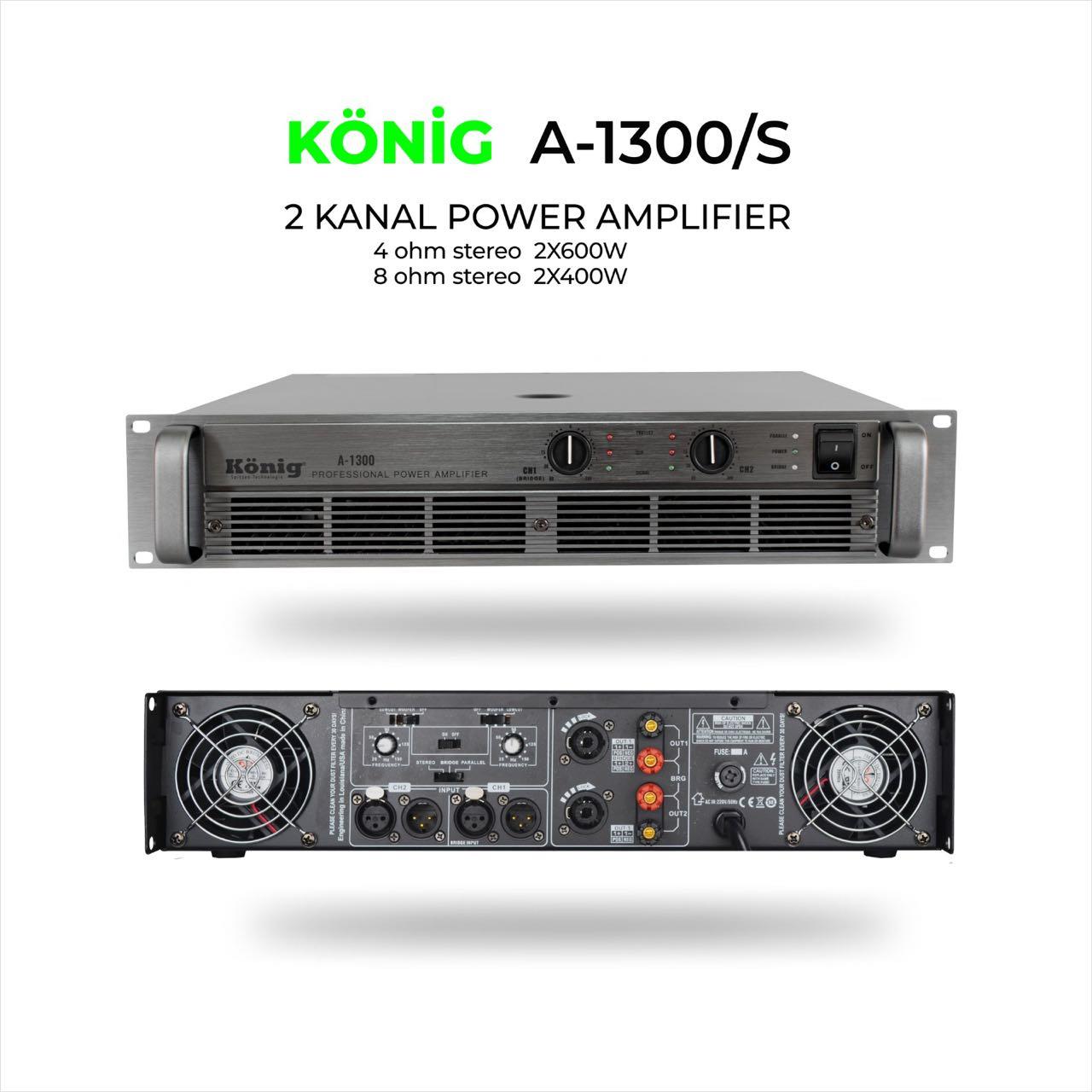 KÖNİG A-1300 1200W 2 KANAL POWER AMPLİFİKATÖR