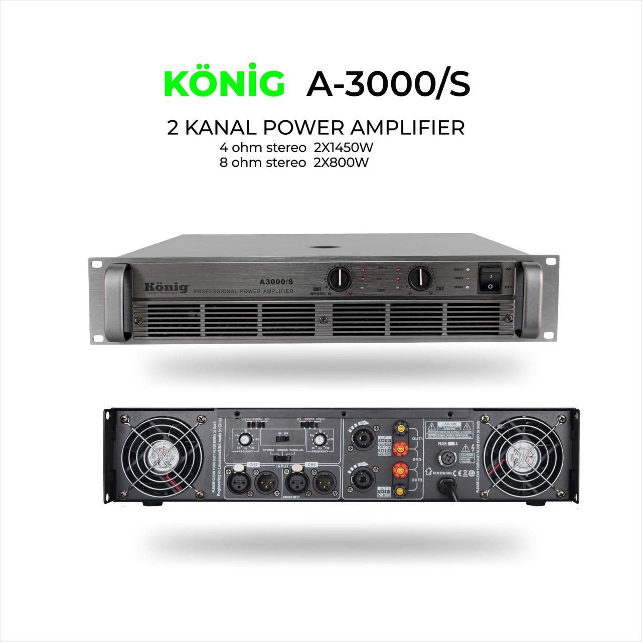 König A–3000 S 2900W 2 KANAL POWER AMPLİFİKATÖR