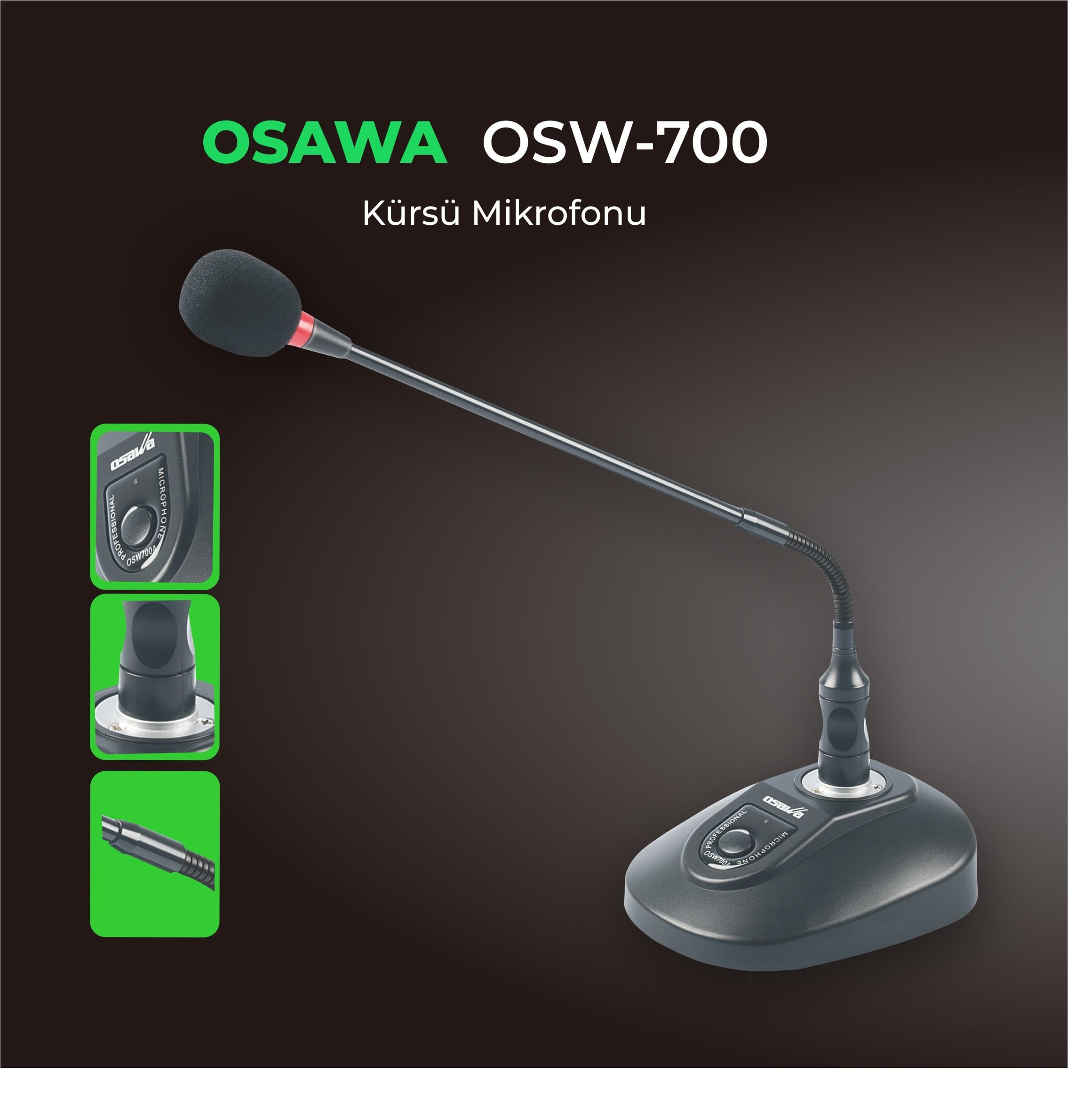 Osawa OSW–700 KABLOLU KONDANSTÖR KÜRSÜ MİKROFON