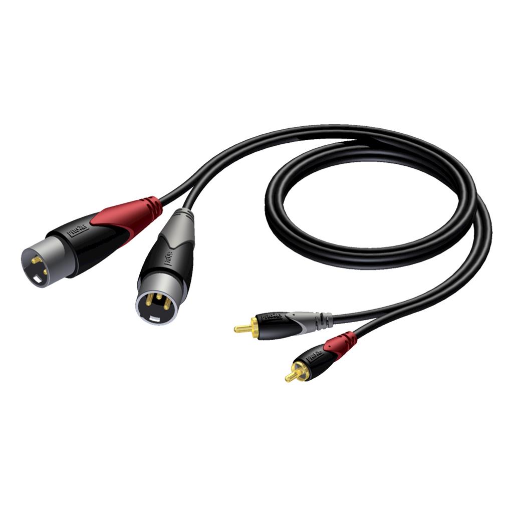 PROCAB CLA701/3 Çift RCA( tos) jaktan Çift XLR erkek jaka 3 MT