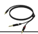 PROCAB PRA713/3 3.5 mm male stereo - 2 x 6.3 mm Jack male mono 3 MT