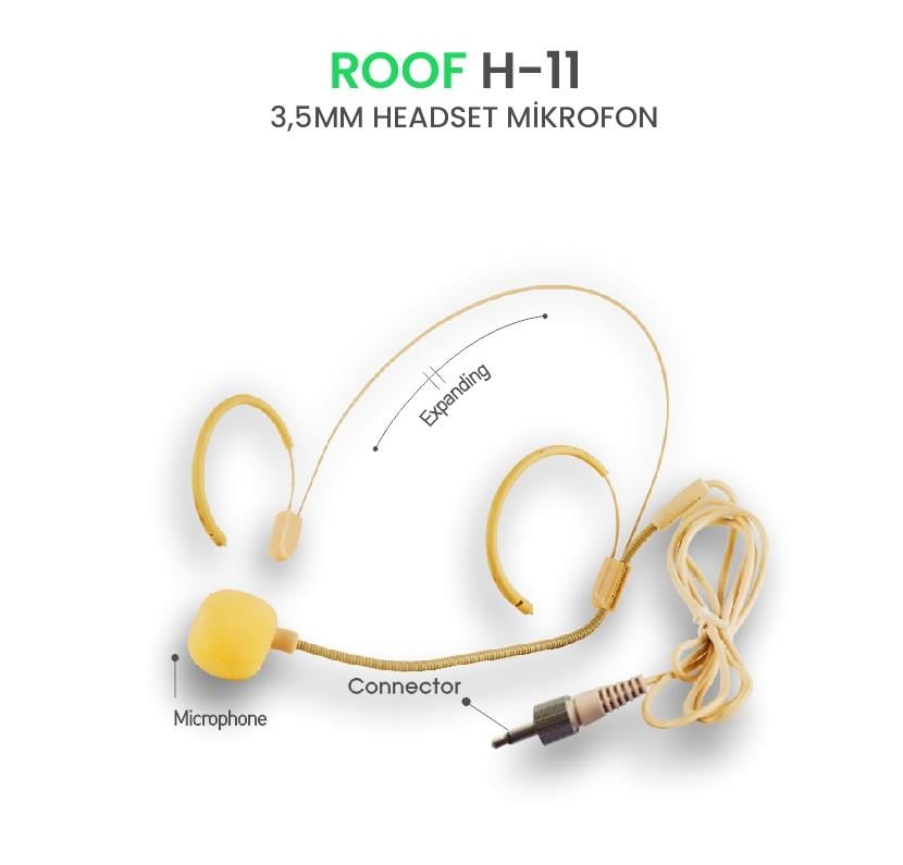 Roof H-11 3,5MM JACK VİDALI HEADSET MİKROFON