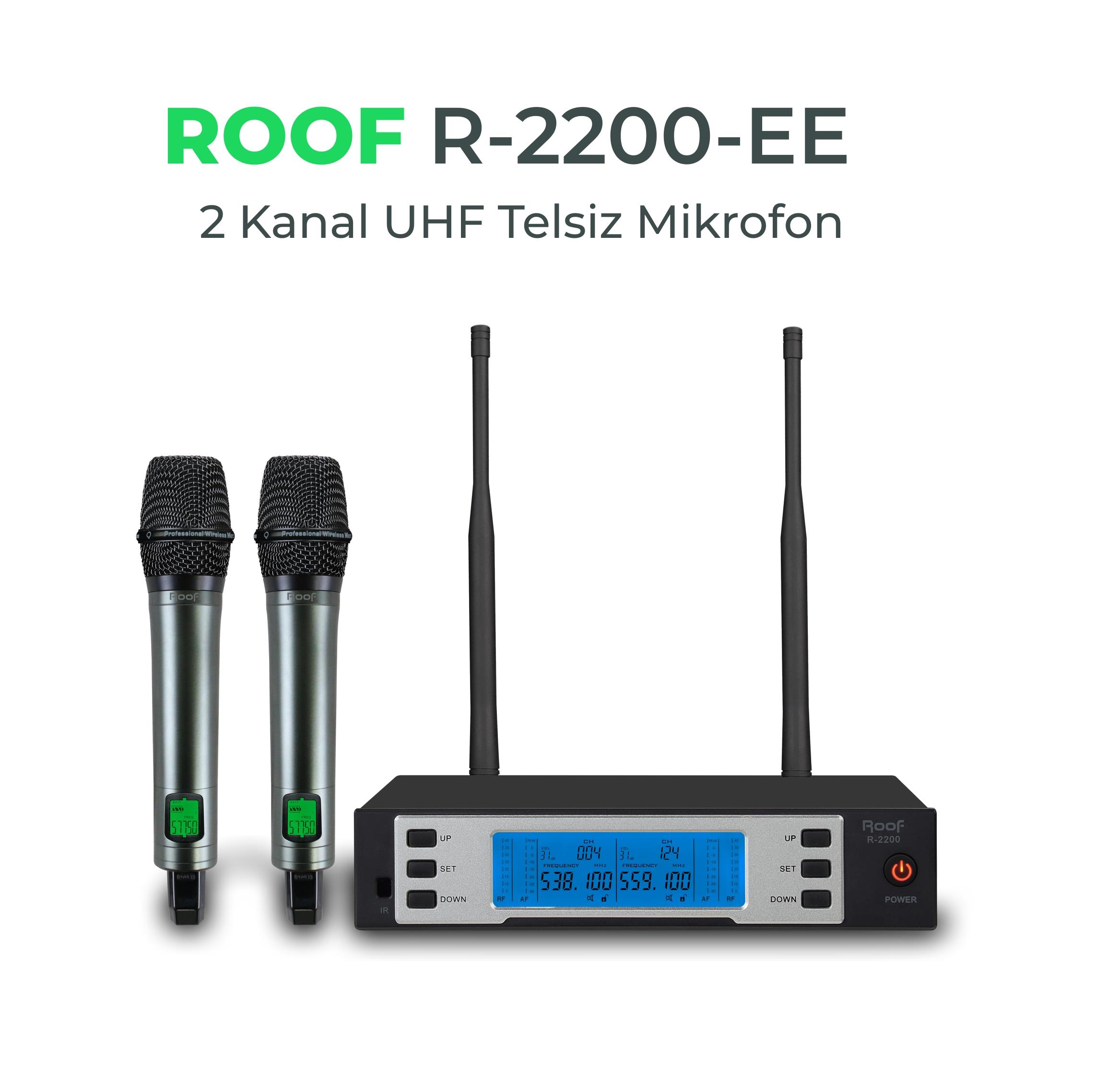 ROOF R-2200 EL-EL ÇİFT EL TELSİZ MİKROFON