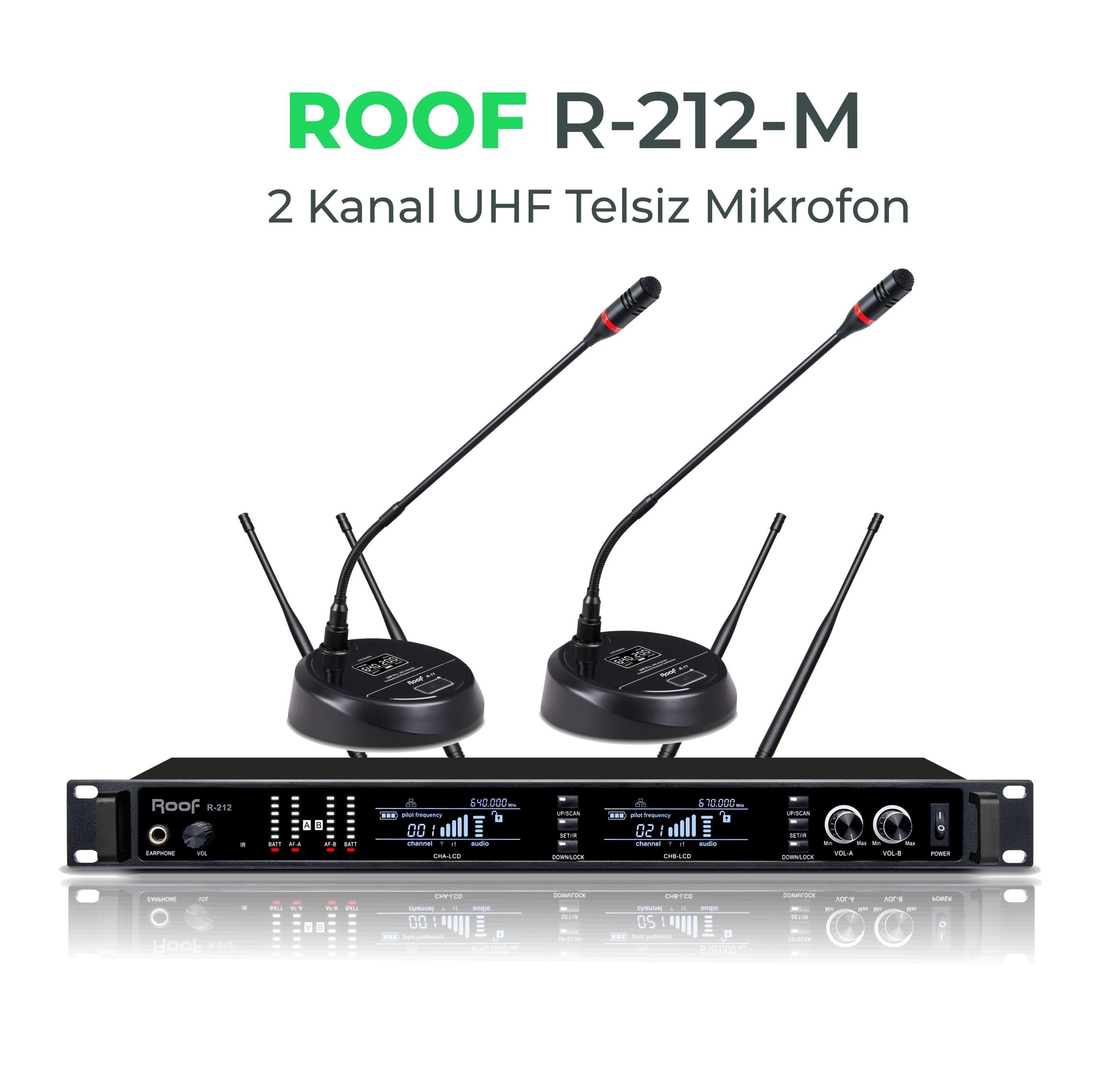 ROOF R-212 MM ÇİFT KÜRSÜ TELSİZ MİKROFON