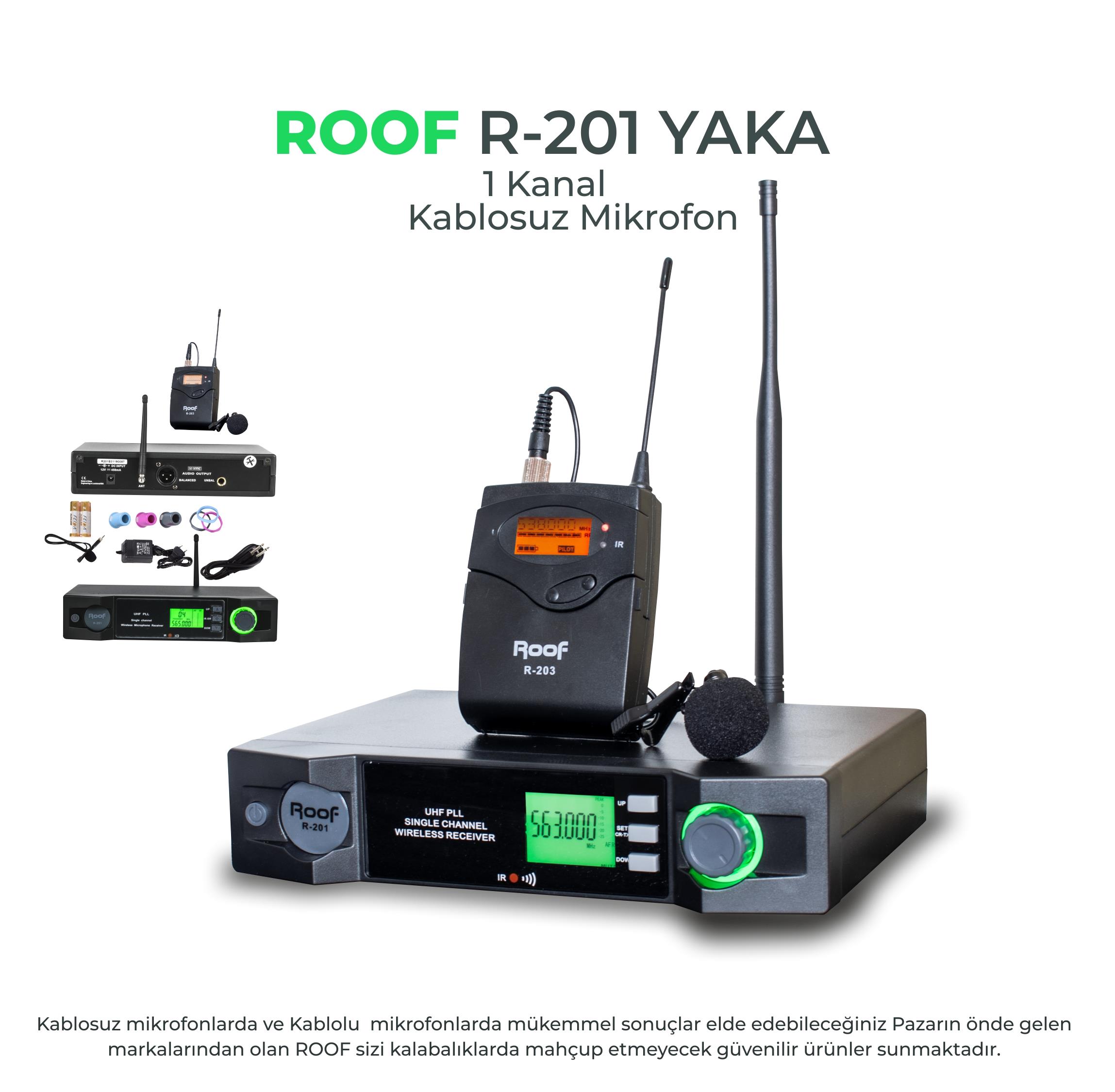 ROOF R-201Y TEK YAKA TELSİZ MİKROFON