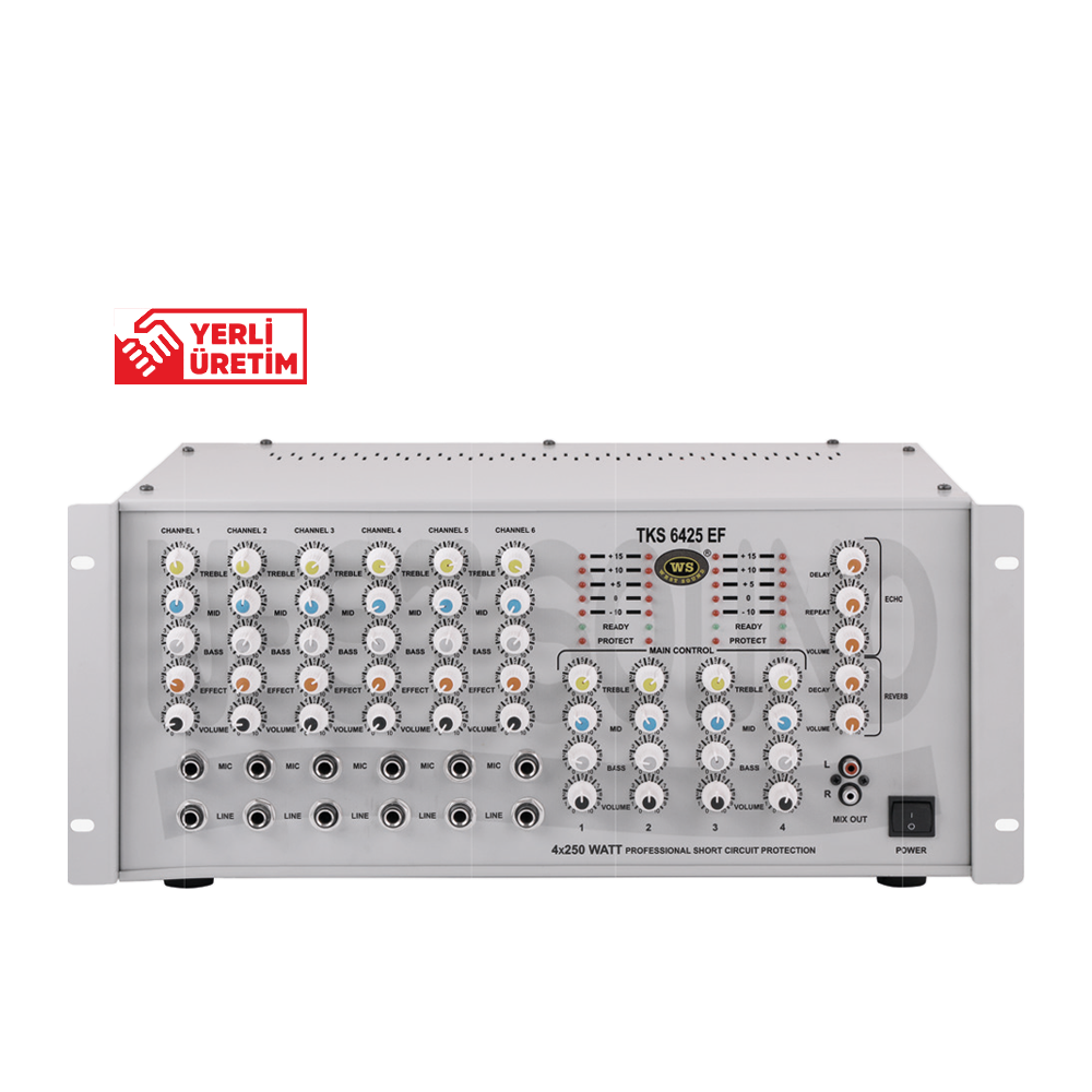 WEST SOUND TKS 6425 EF QUADRO 4x250W EFEKTLİ AMPLİFİKATÖR 