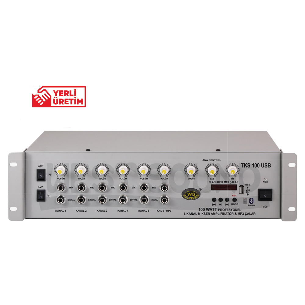 WEST SOUND TKS 100 USB TR 100W/100V AMPLİFİKATÖR