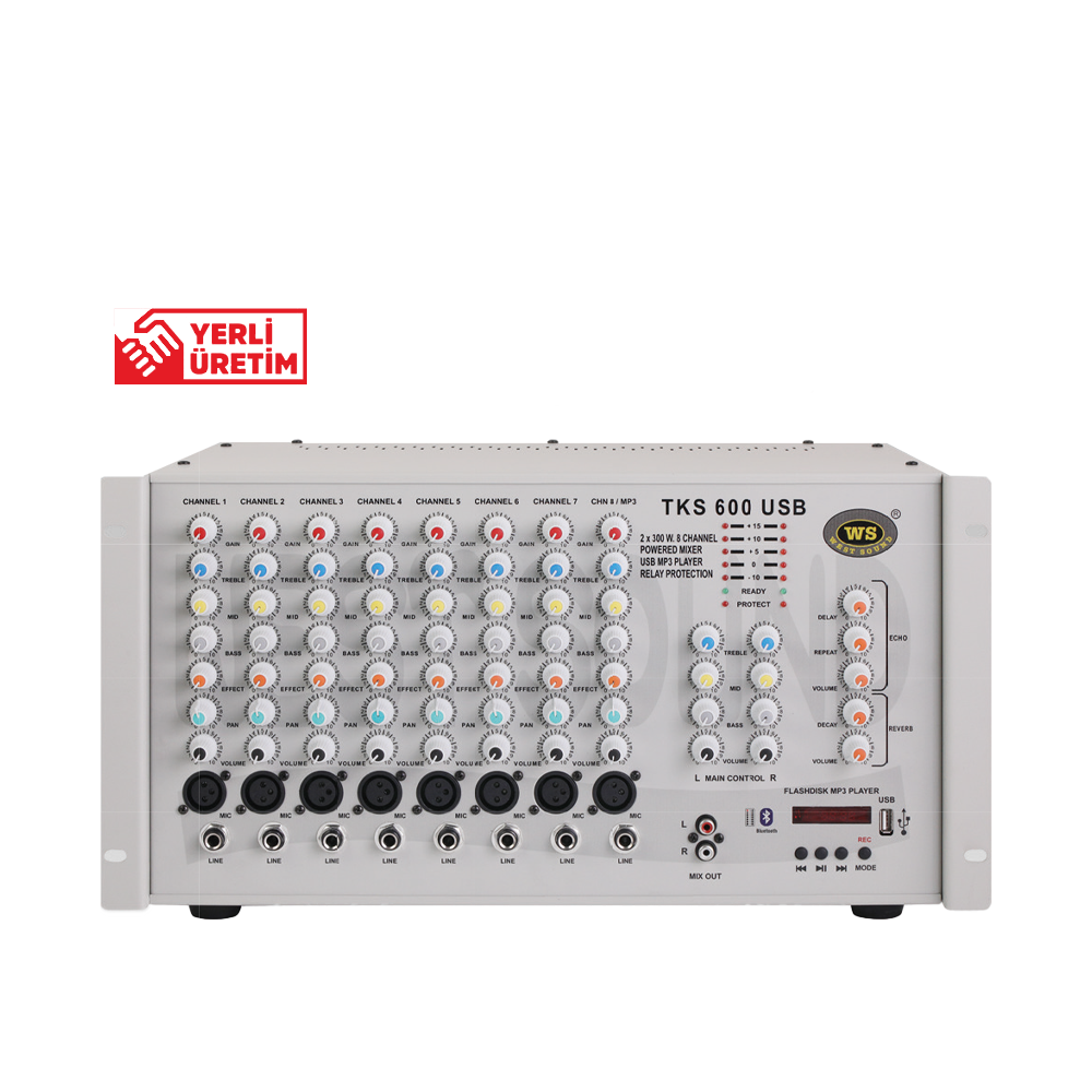 WEST SOUND TKS 600 EF USB 2x300W EFEKTLİ USBLİ AMPLİFİKATÖR