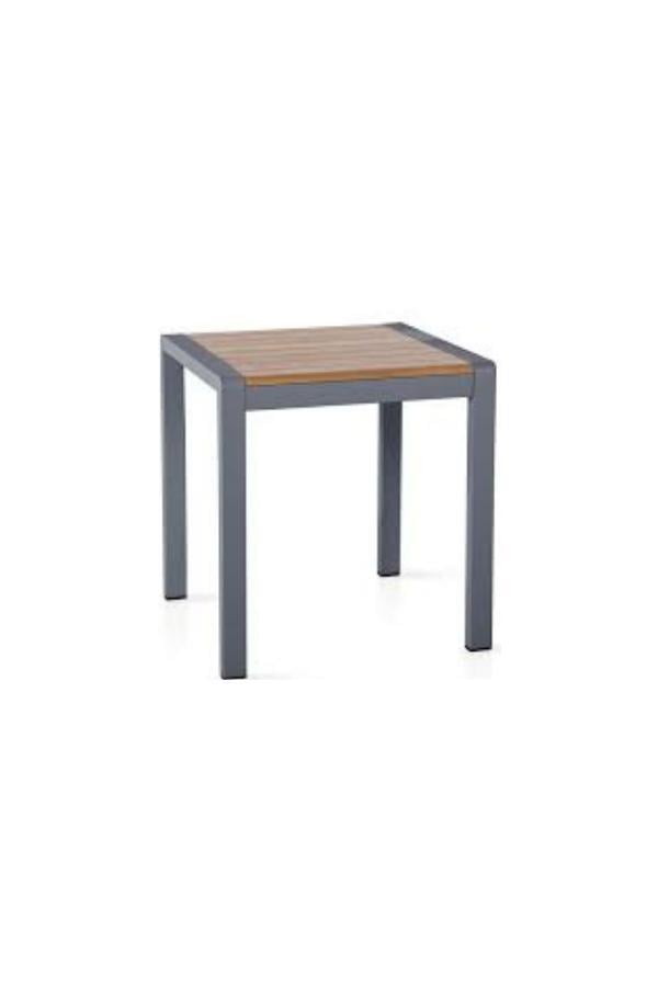 Alüminyum Ahşap Antrasit 80x80 Masaİndirimli Bahçe MobilyalarıBodrum Hijyen