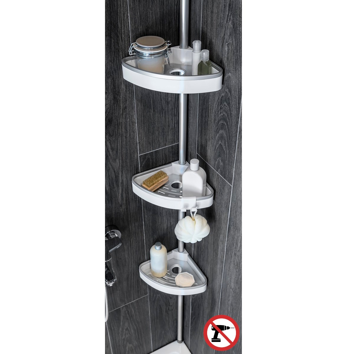 Pirimanova Venta Banyo Köşe Rafı 3 lü Aynasız BeyaBanyo RafıAnsan