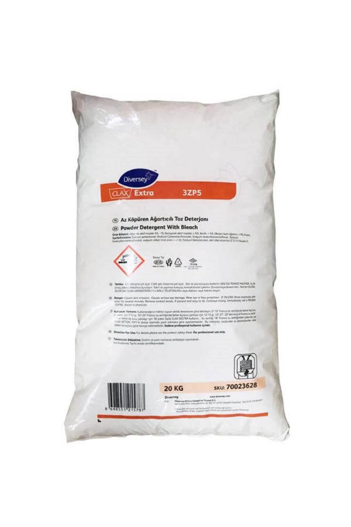 Clax Ekstra 3ZP5 Perboratlı Ana Yıkma Deterjanı 20 kgAğartıcısız Ana Yıkama DeterjanlarıDiversey