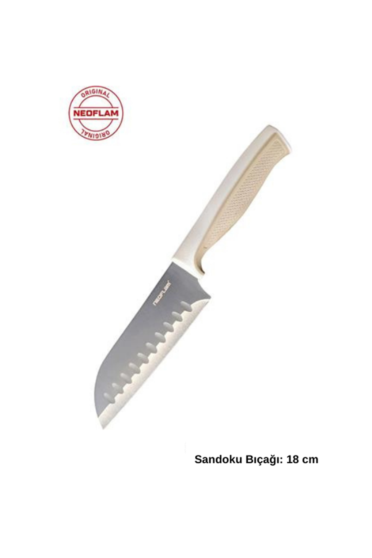 Fika Microban Santoku Bıçak 18cm. BejProfesyonel BıçaklarNeoflam