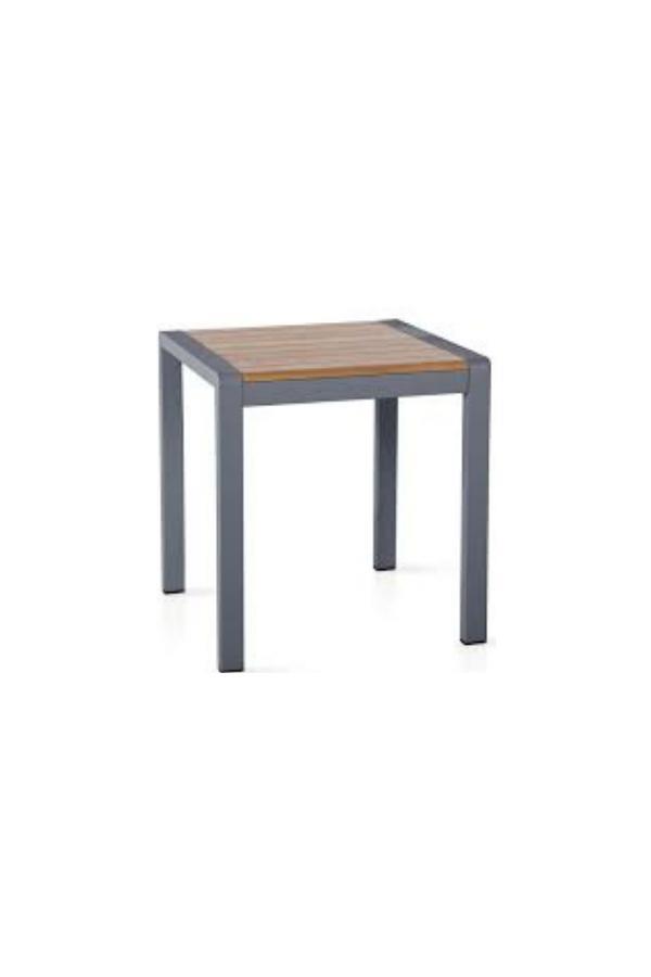 Alüminyum Ahşap Antrasit 80x80 Masaİndirimli Bahçe MobilyalarıBodrum Hijyen