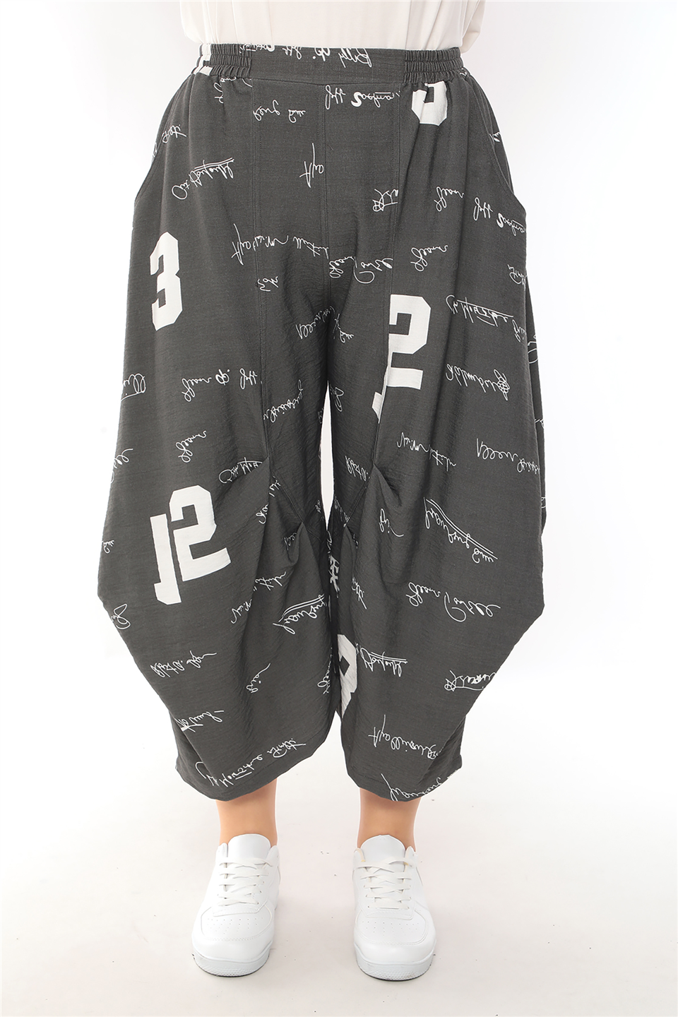 23020 DESENLİ CAM KESİM PANTOLON