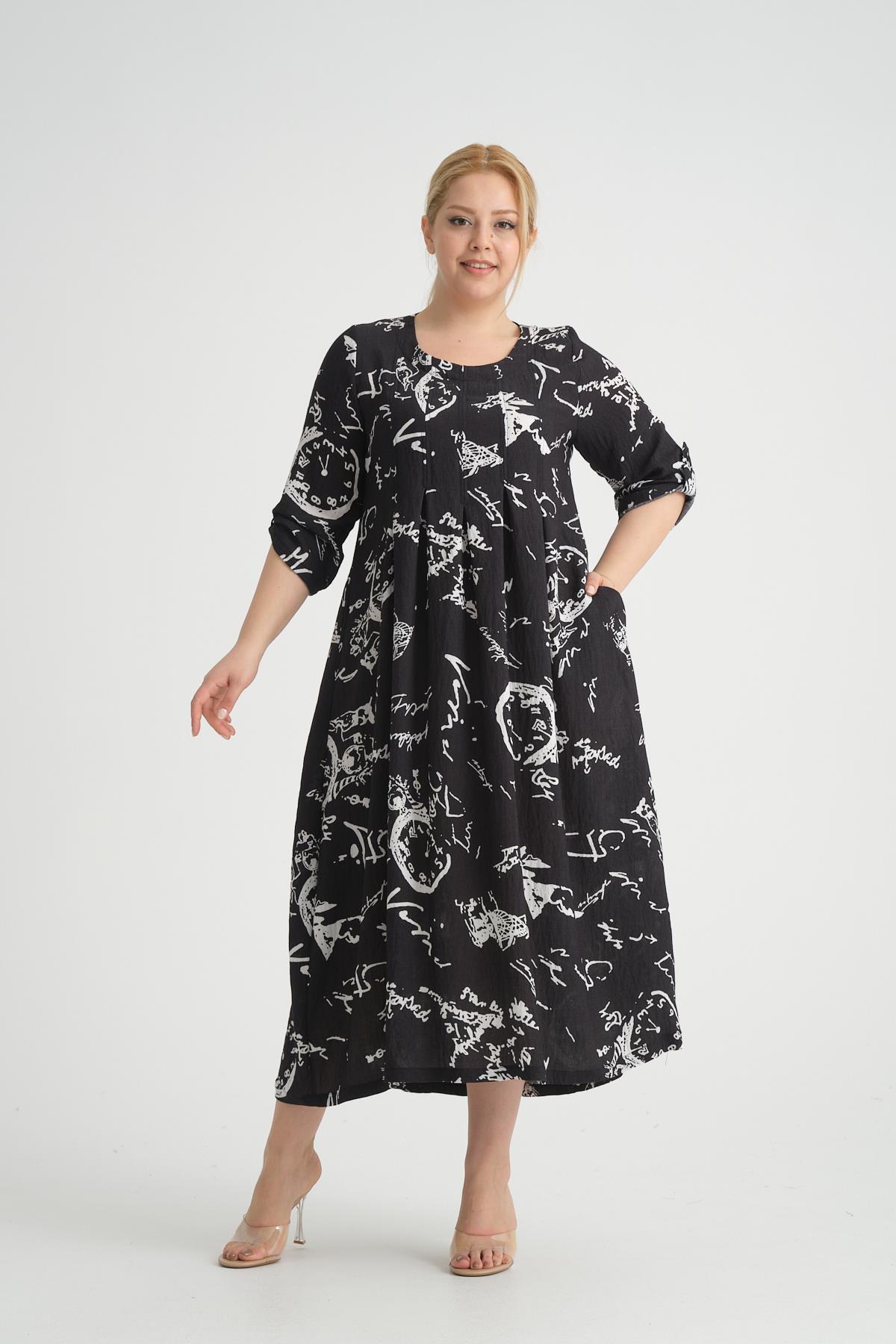 23055-1 SIYAH ELBISE