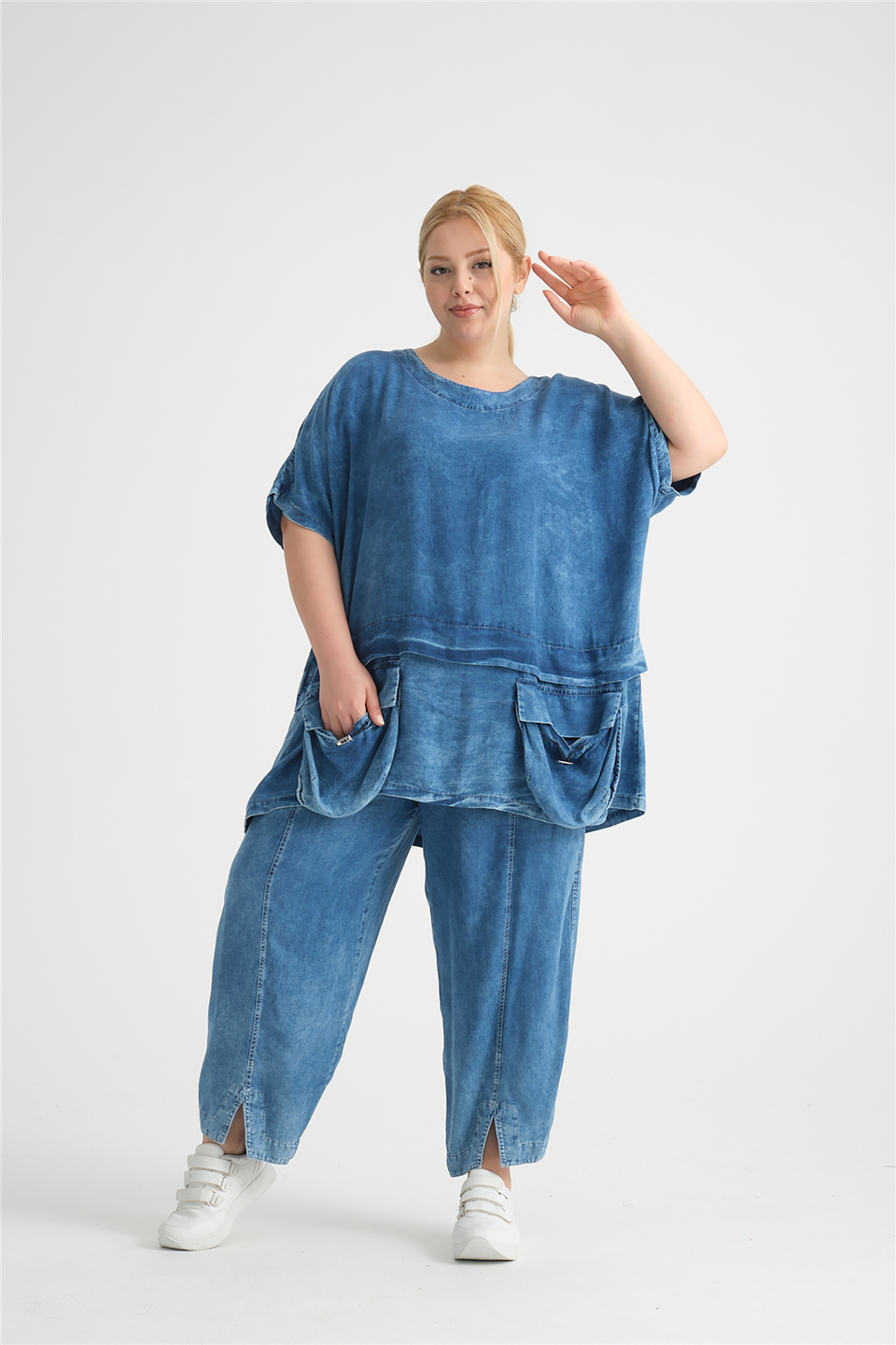 24254 % 100 TENCEL JEAN TUNİK