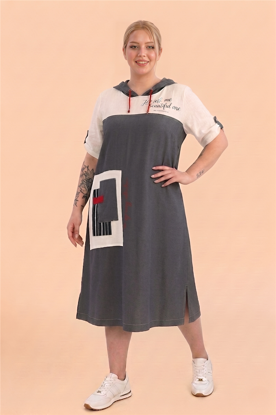21103 TENCEL JEAN KETEN ELBİSE