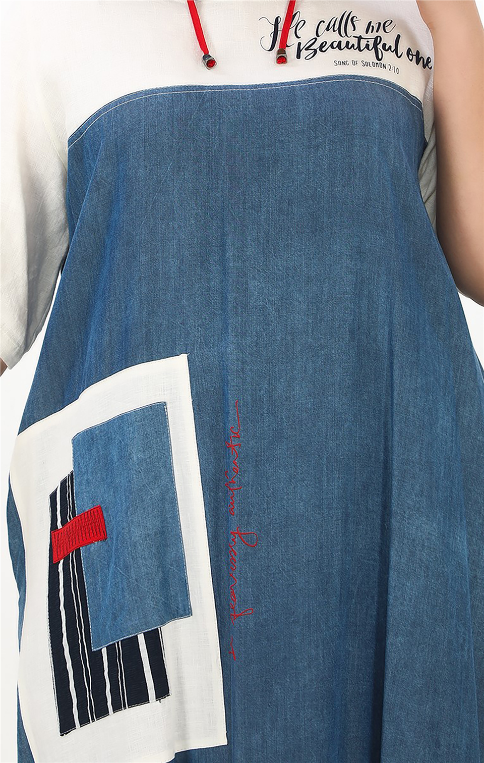 21103 TENCEL JEAN KETEN ELBİSE