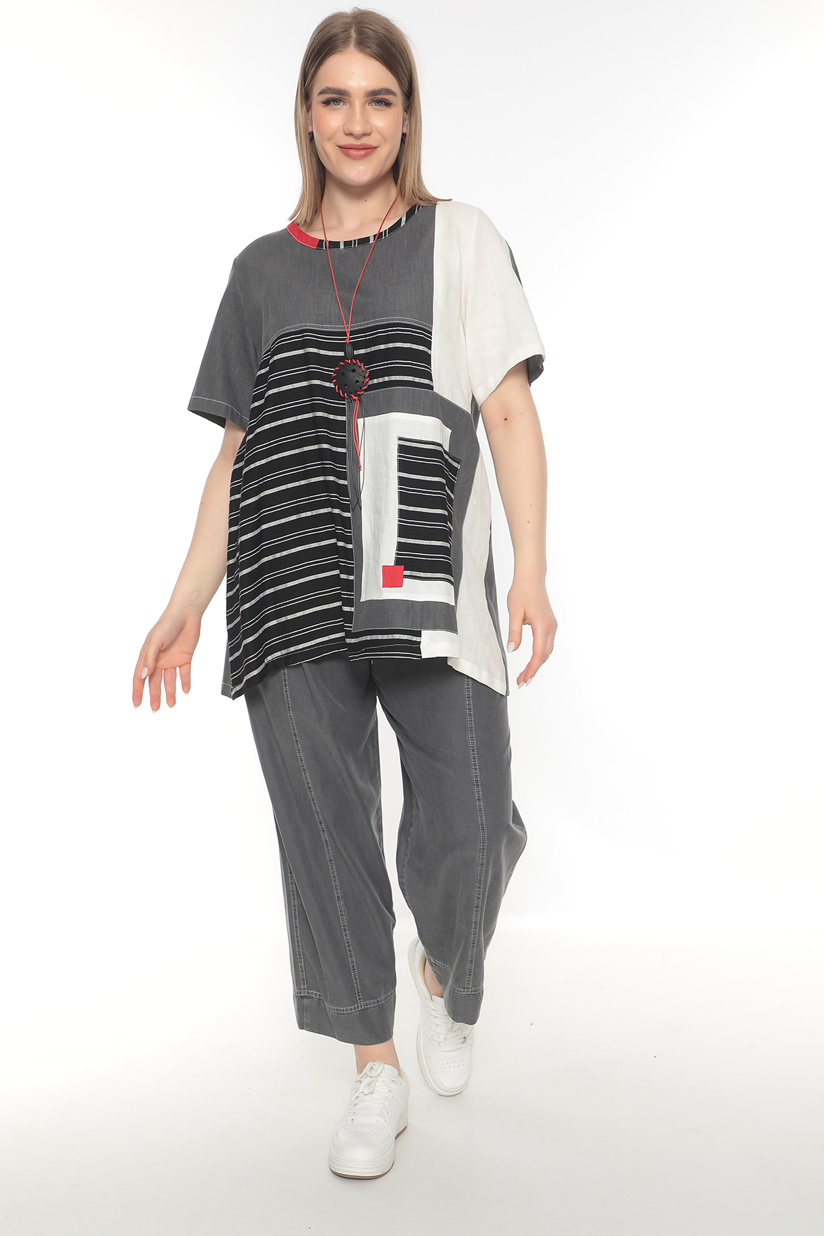 21107 KETEN-TENCEL TUNIK SIYAH