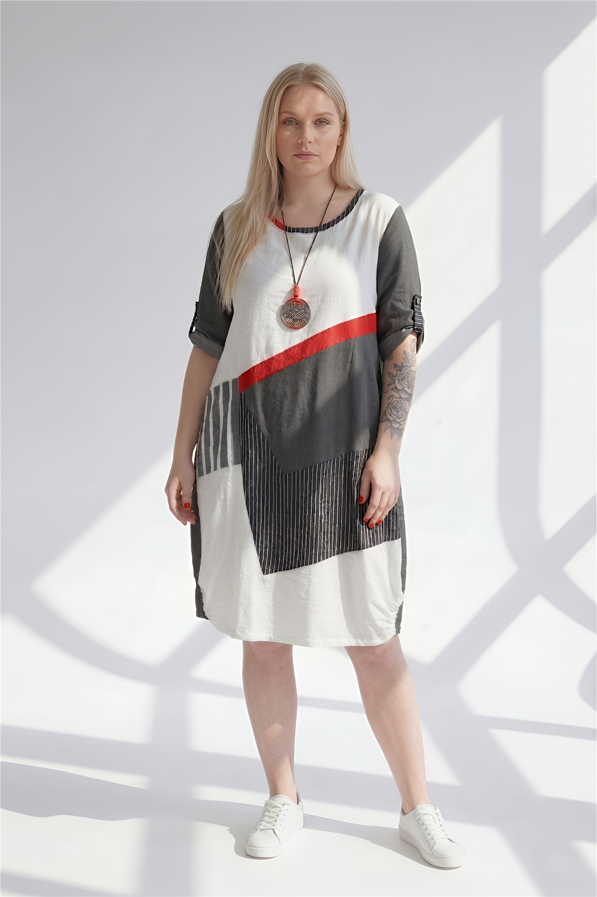 21109 KETEN-TENCEL ELBISE SIYAH